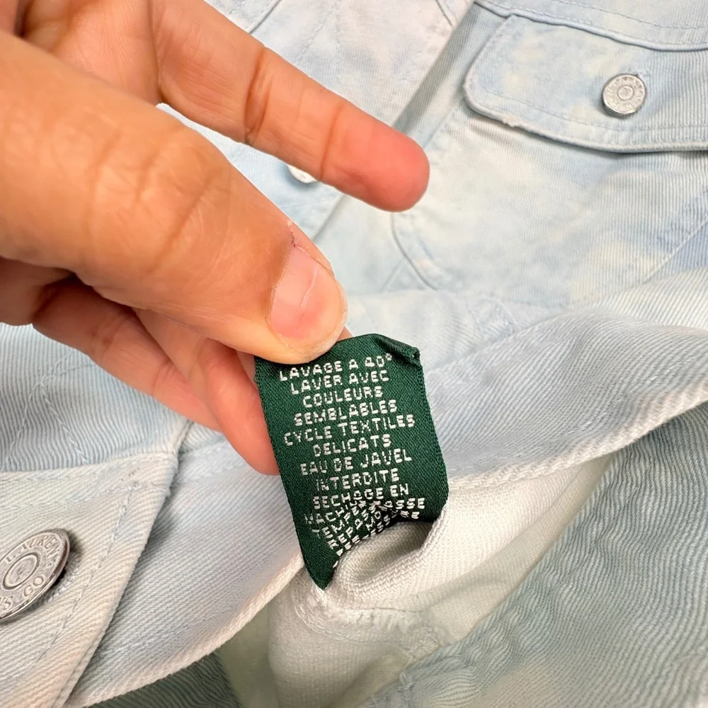 Lauren‎ Ralph Lauren Jacket Womens XS Blue Santorini Fash Tie Dye Denim Trucker - Picture 11 of 11